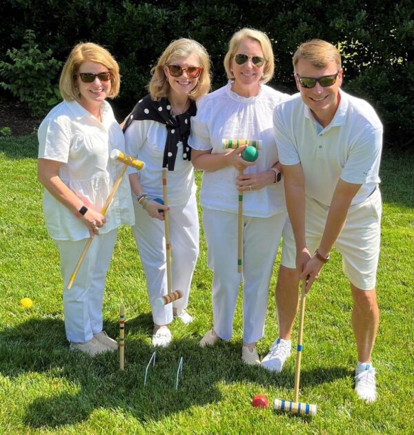 Croquet foursome dressed in white