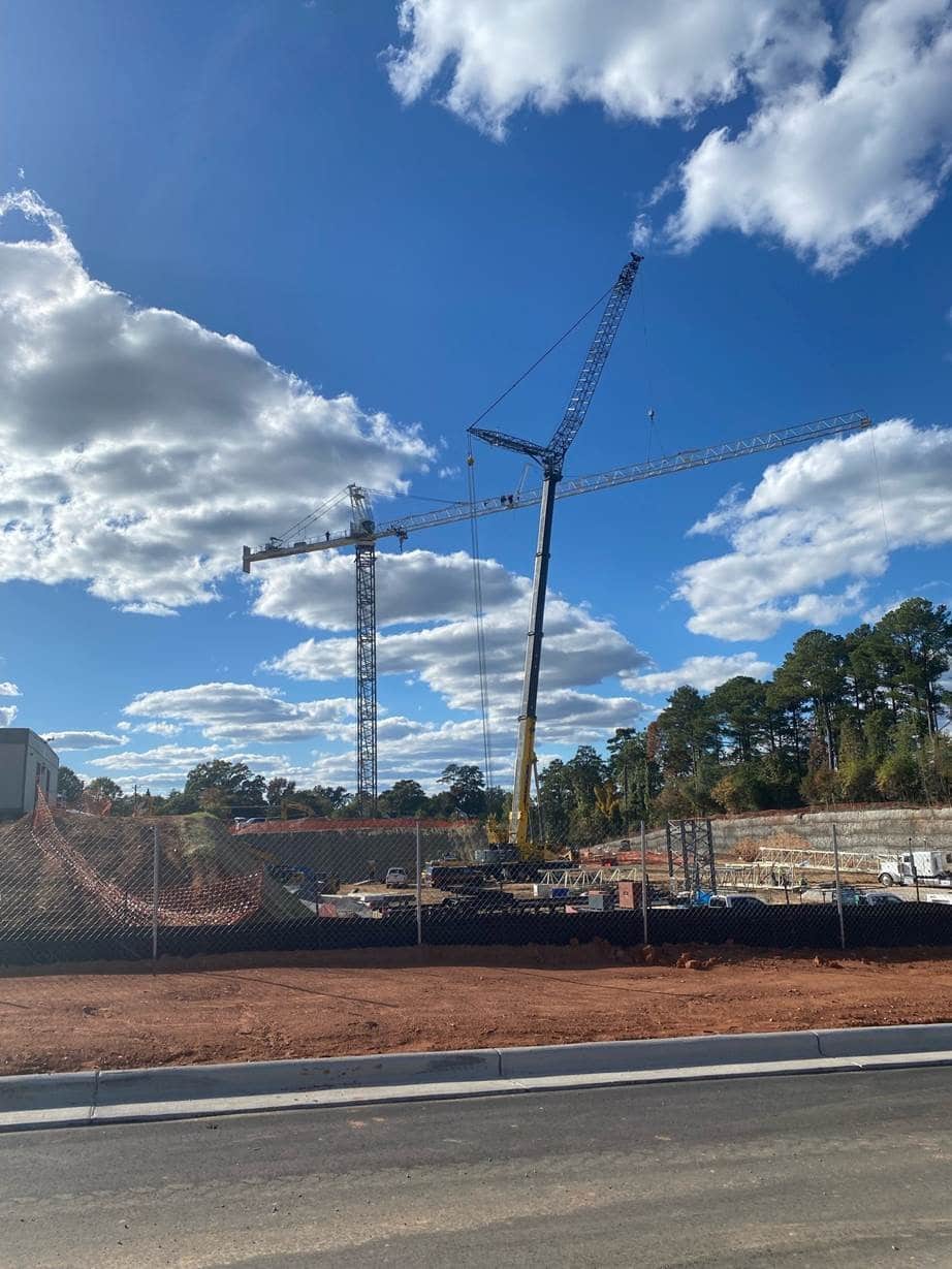 Cranes and Concrete Construction begins