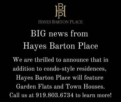 Big News from Hayes Barton Place